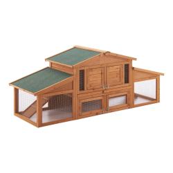 Clapier &agrave; deux niveaux 72 x 180 x 62 cm sapin naturel 03_0006810