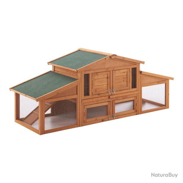 Clapier � deux niveaux 72 x 180 x 62 cm sapin naturel 03_0006810