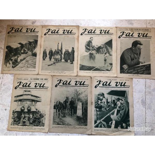 LOT 7 revues J'AI VU  n� 16, 17 & 19 � 23 de mars et avril 1915, 1�re guerre mondiale 1914 1918