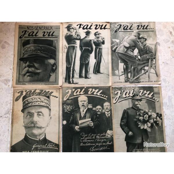 LOT 6 revues J'AI VU  n� 32 � 37 de juin & juillet 1915, 1�re guerre mondiale 1914 1918, g�n�raux
