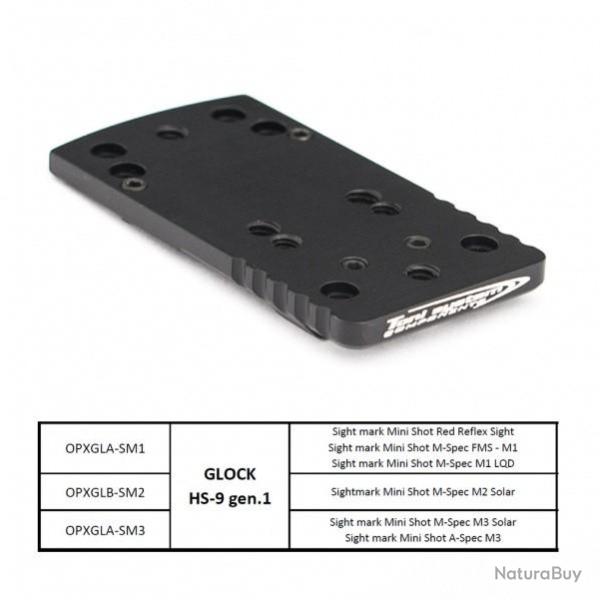 Plaque de base  queue d'aronde (type A-SM1) pour Sightmark M1 pour Glock - TONI SYSTEM