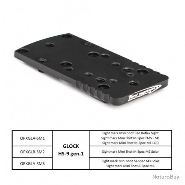 Plaque de base � queue d'aronde (type B-SM2) pour Sightmark M2 pour Glock - TONI SYSTEM