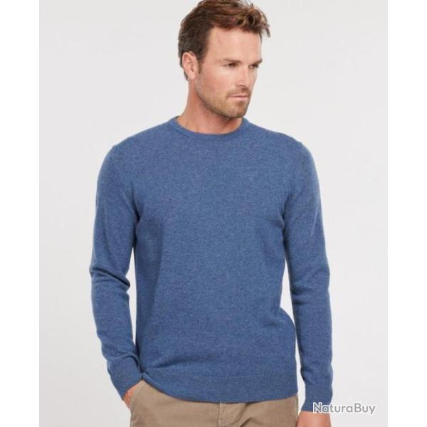 pull barbour essential lambswool crew neck denim Taille : L
