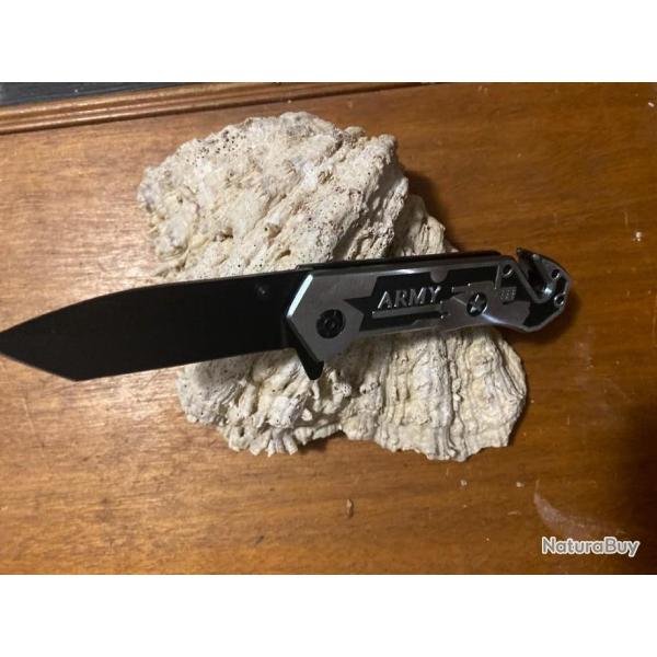 COUTEAU  DE POMPIER ET DE SECURITE   ARMY GRIS 2025