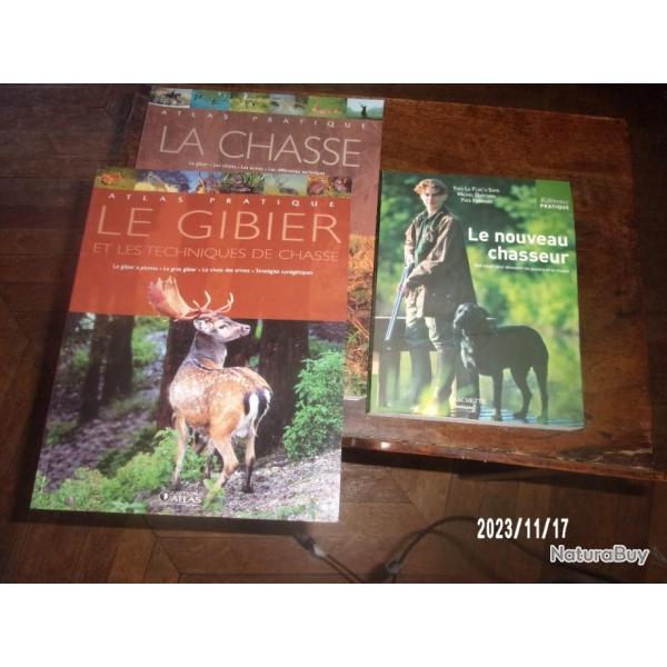 lot de trois livres sur la chasse