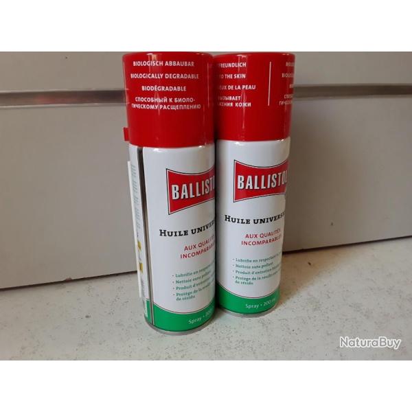 LOT DE 2 BOMBES D  HUILES UNIVERSELLE BALLISTOL 200ML