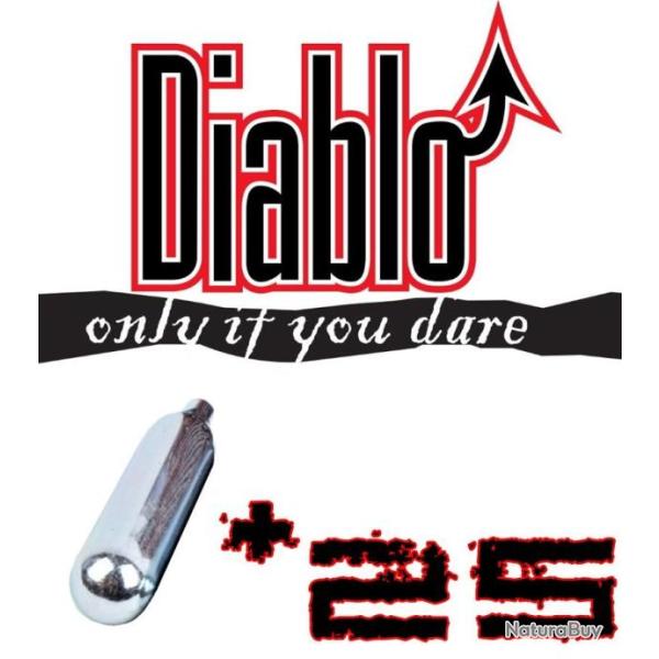 25 x Sparclettes de Gaz Co2 Airsoft / Airgun by DIABLO 12 g