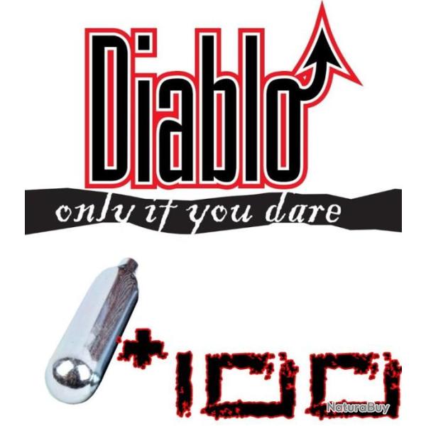 100 x Sparclettes de Gaz Co2 Airsoft / Airgun by DIABLO 12 g