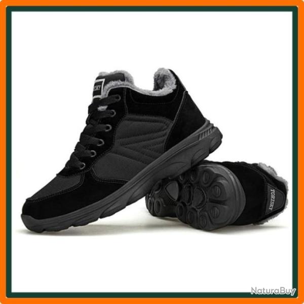 Chaussure de randonn�e int�rieur avec fourrure pour homme et Femme - Noir - Livraison rapide