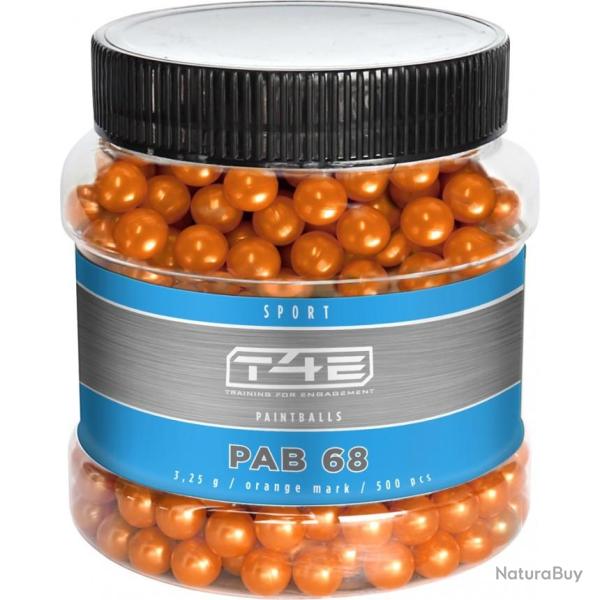 BILLES PAINTBALL BIO ORANGE CAL 68 SPORT PAB 68 X500
