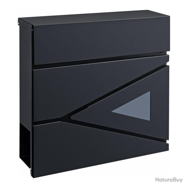 Bote aux lettres acier galvanis 37 x 37 x 11 cm gris anthracite 03_0006531