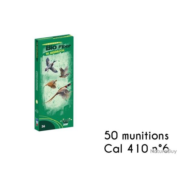 50 cartouches 410 bismuth 16 gr bourre fibre pb n�6 