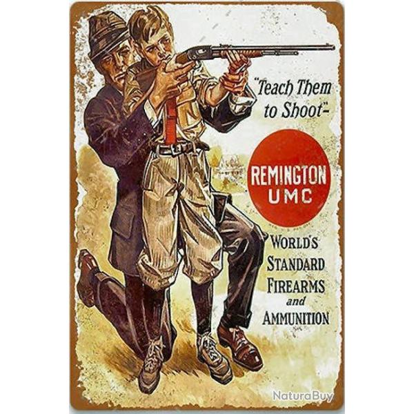 PLAQUE METAL REMINGTON UMC "TEACH HIM"