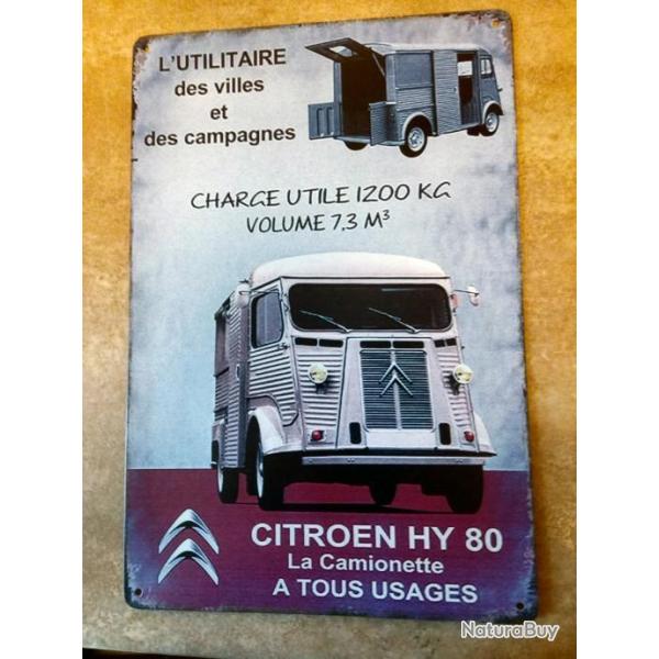 PLAQUE PUBLICITAIRE METAL CITROEN HY80/FOOD TRUCK
