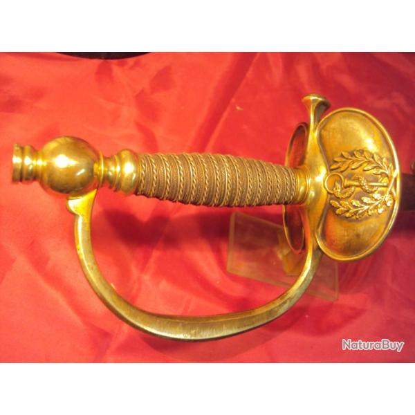 belle �p�e de  m�decin, Militaire. Model 1884. Clavier avec le Caduc�e. Fus�e � double tressage