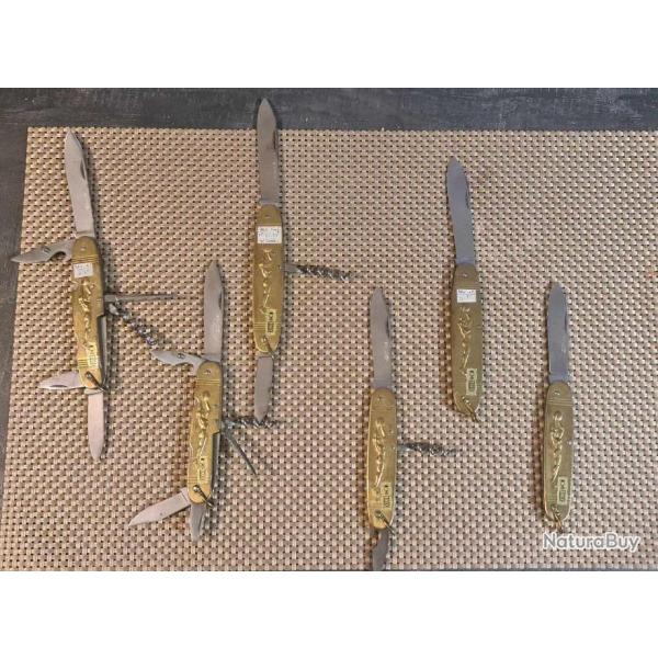 LOT UNIQUE COUTEAUX DE POCHE PRADEL LAITON