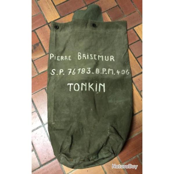 sac paco us ww2 marquage france indochine TONKIN soldat BRISEMUR Vietnam
