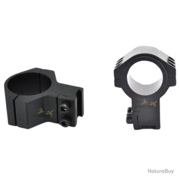 Paire de colliers de montage extra haut en alliage d'aluminium rail 11mm avec diam�tre 25,4mm / 30mm