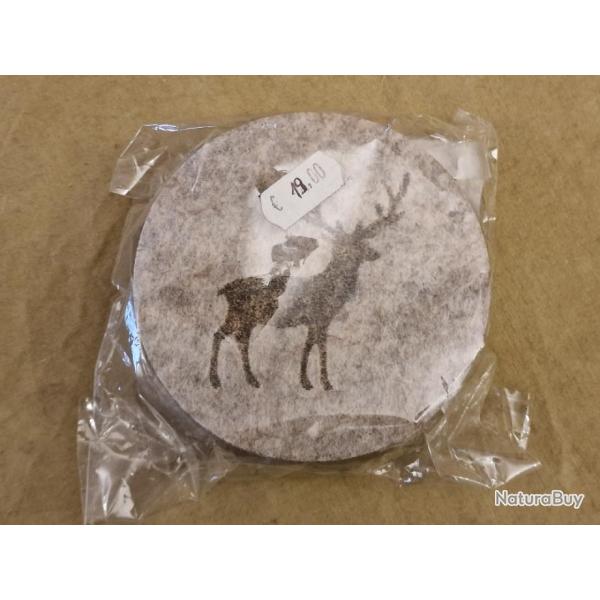 IDEE CADEAU - Pack 6 dessous de verre en feutre motif cerf - HILMAR SUPER DESTOCK !!!