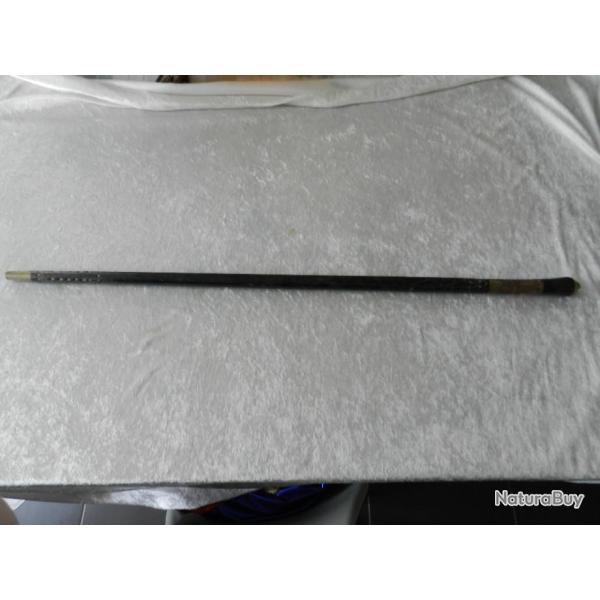 Ancienne canne �p�e en bois noirci Napol�on III pommeau marqueterie de laiton t�te de lion en bronze