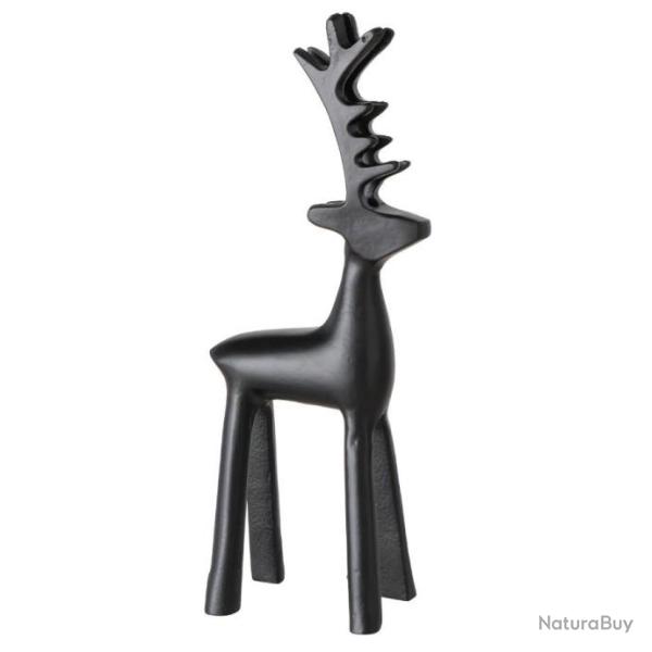 FIGURINE CERF M�TAL NOIR 31cm