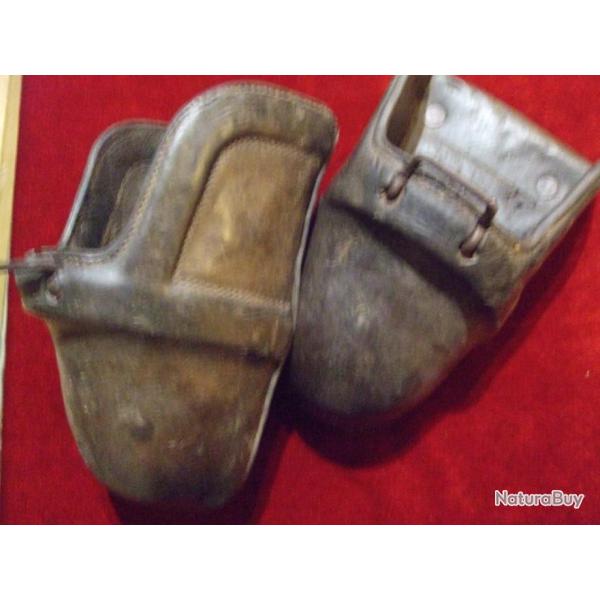 Rare paire d'�triers de voyage France XIX e .Collection sellerie