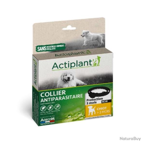 Collier anti-puces et tiques chiot Actiplant noir