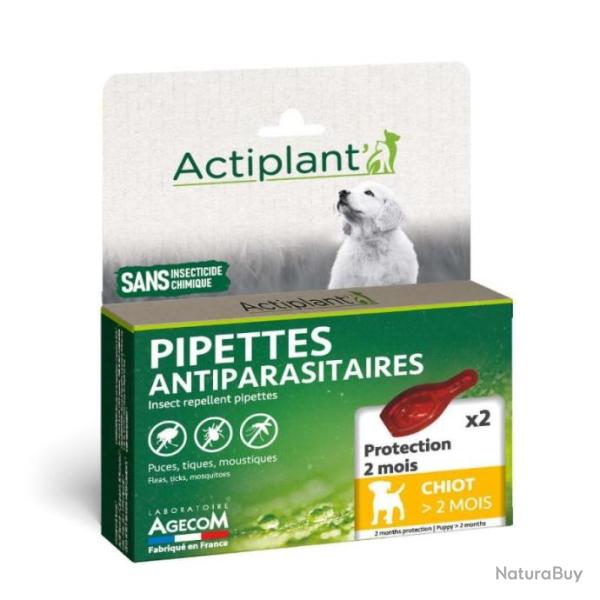 Pipettes anti-puces et tiques chiot Actiplant 2 x 1mL
