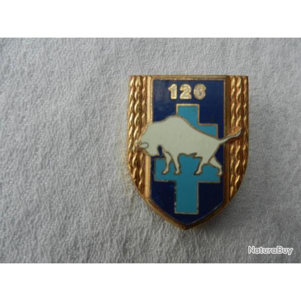 insigne militaire r�gimentaire fran�ais 126� r�giment d'infanterie buffle blanc