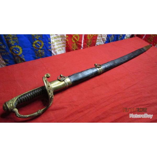 SABRE officier chasseur de Vincennes poign�e sp�ciale luxe 1838 second empire Napol�on III empereur