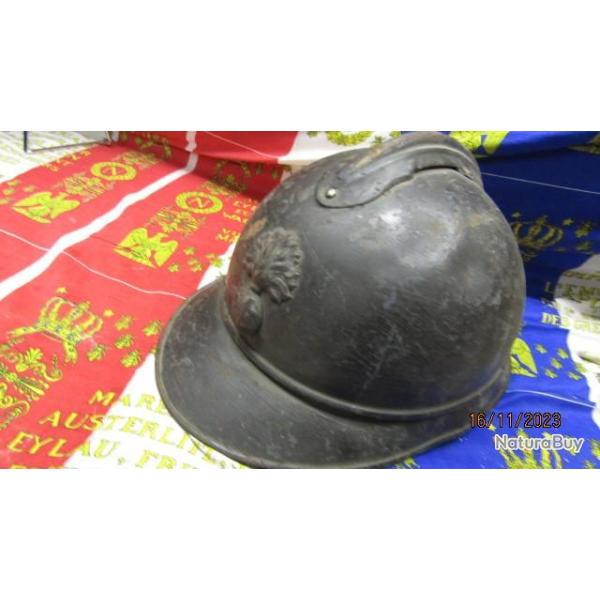 coque infanterie Casque adrian int�rieur peinture bleu nuit fin premi�re guerre mondiale mod15 ww1