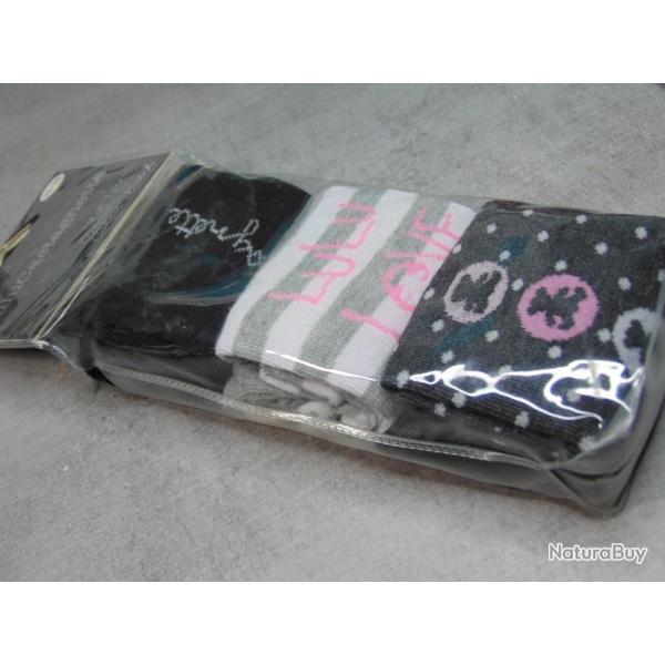 CHAUSSETTE FEMME LOT DE TROIS LULU CASTAGNETTE