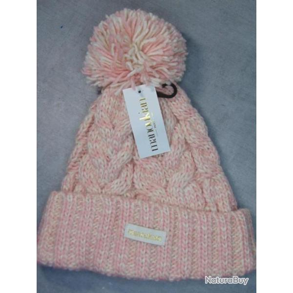 BONNET HIVER MANOUKIAN ROSE FONCE