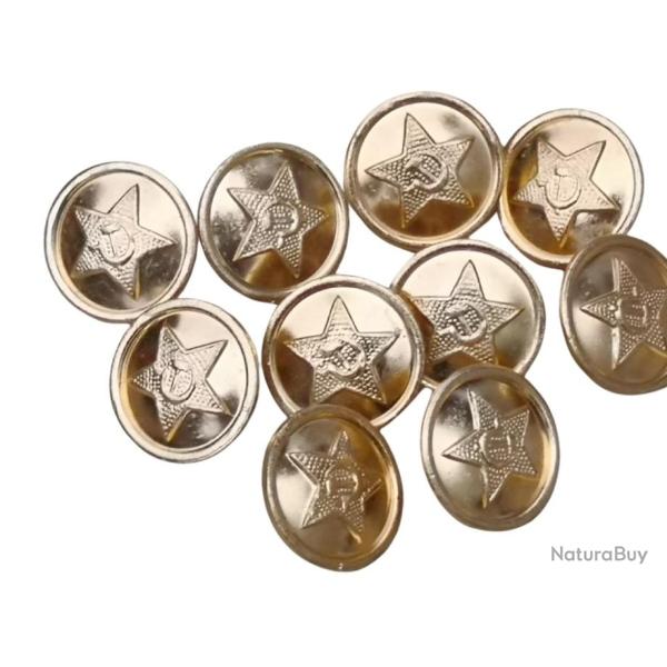 Lot de 10 Boutons dor�s  Arm�e Sovi�tique ( 22 mm ) 4a.