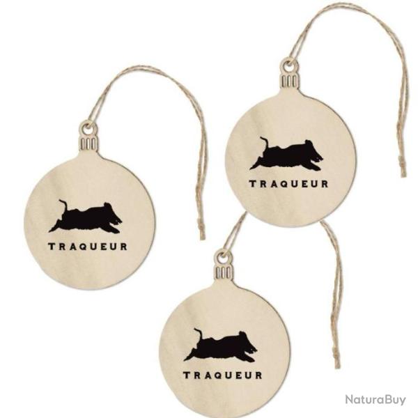 Lot de 3 boules de No�l pour Chasseur
