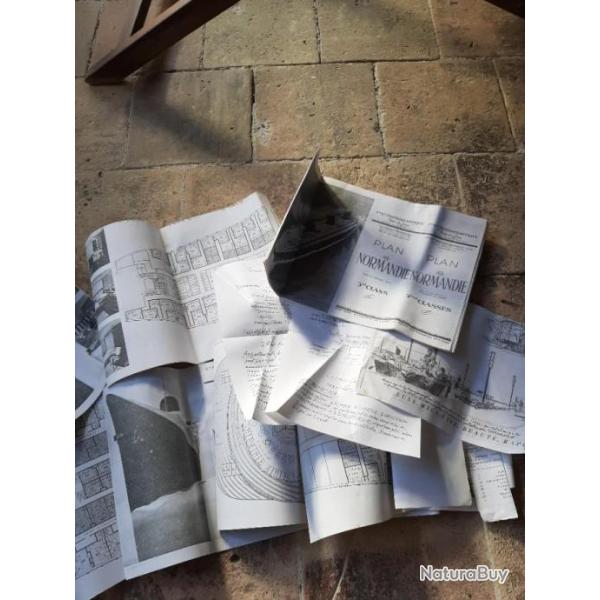 Lot de documents paquebot Normandie. Compagnie g�n�rale transatlantique