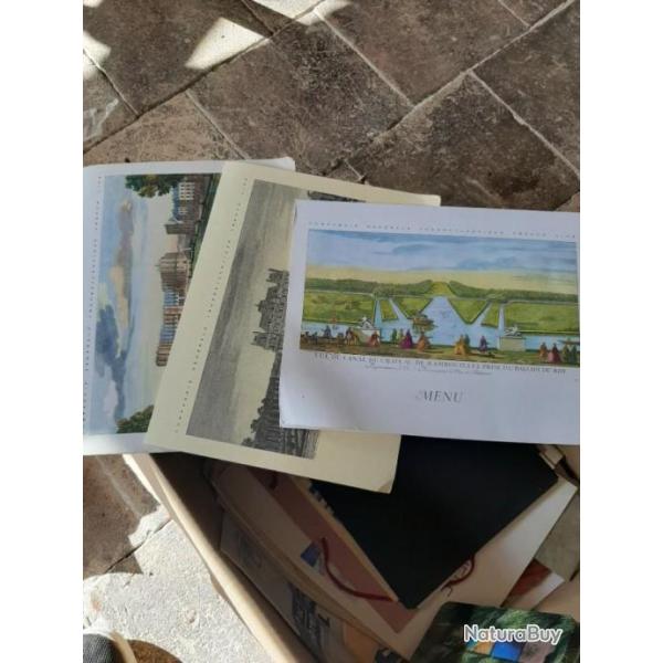 Lot de 3 menus de paquebot compagnie g�n�rale transatlantique