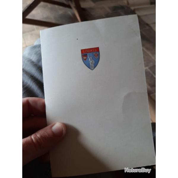 Pochette de menu vide du paquebot libert�. Compagnie g�n�rale transatlantique french line.