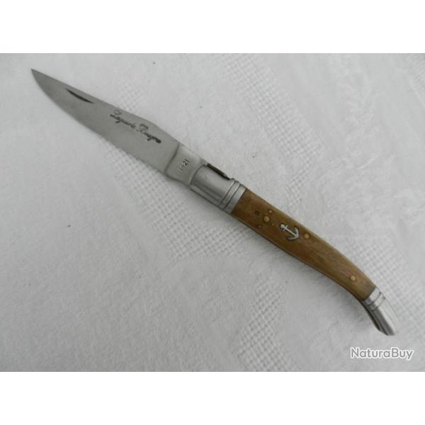 couteau Laguiole Bougna tire bouchon manche palissandre d�cor barre de gouvernailancre de marine