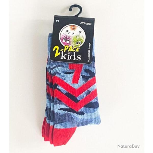 CHAUSSETTES ENFANTS STYLE CAMOUFLAGE BLEU 27/30