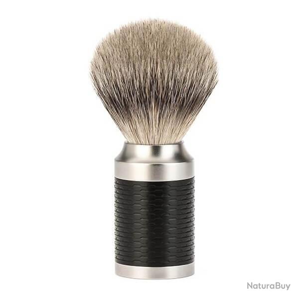 091M96 Blaireau Muhle Rocca pur argent� inox et noir