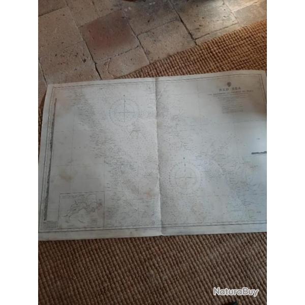 Carte Marine ancienne de l l'amiraut� britanique. Royal navy. Mer rouge