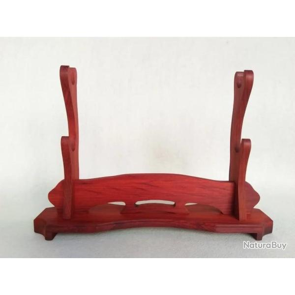 Support de katana en bois de rose 2 Places pour �p�es, Ninjato, Wakizashi, Tanto et �p�es