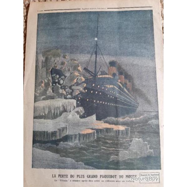 Authentique exemplaire du journal d avril 1912 annon�ant le naufrage du Titanic