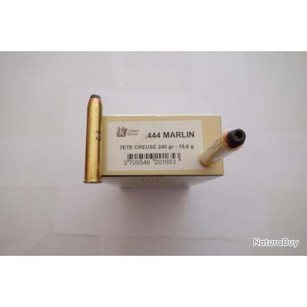 1  BOITE DE 20 BALLES SOLOGNE KLASSIC CAL 444 MARLIN 240GR 15.6G  TETE PLATE OU TETE CREUSE