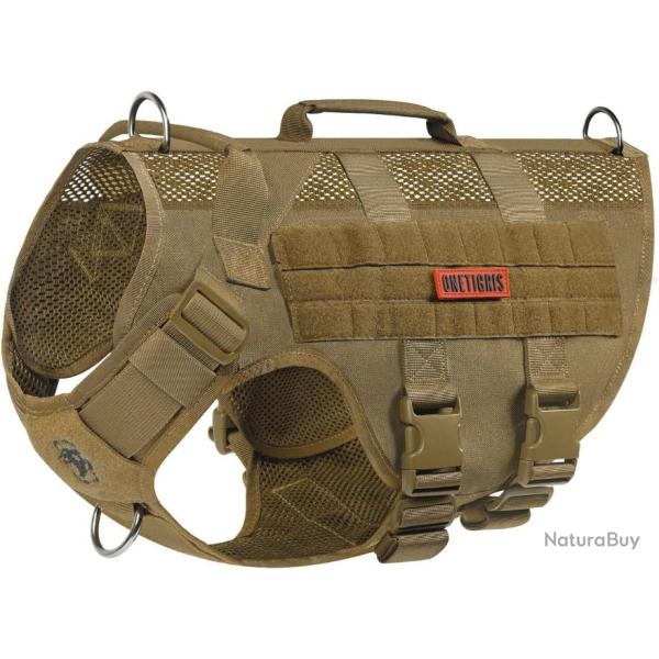 Harnais pour Chien Aire Mesh Tactique R�glable Adapt� aux Chiens de Taille Moyenne/Grande 2 Poign�es