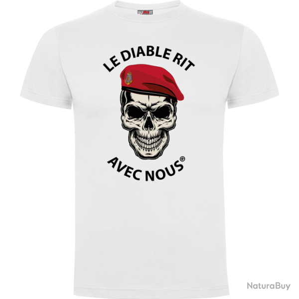 Tee shirt le diable rit avec nous Colo Couleur Blanc