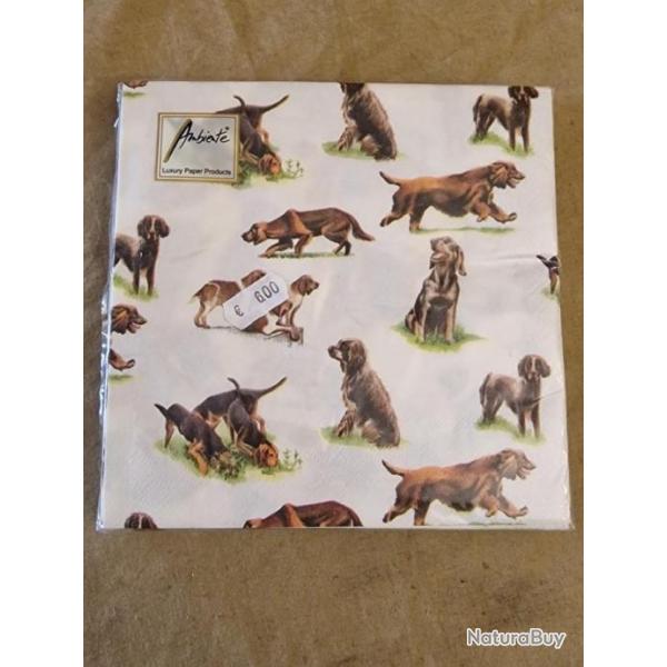 Serviette en papier d�cor chiens (x20) - HILMAR SUPER DESTOCK !!!