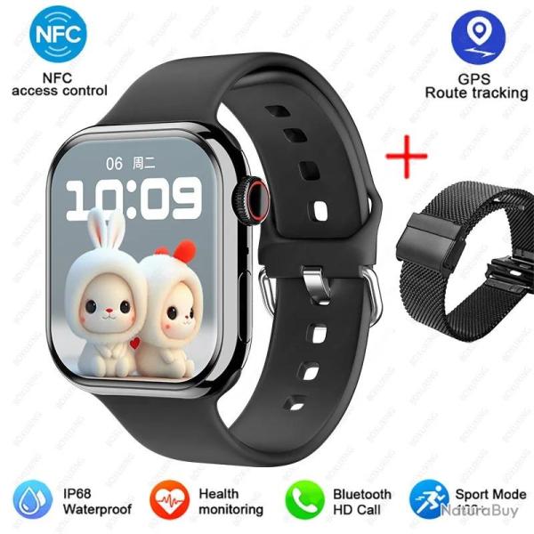 Montre Connectee Watch9 pour Android iOs SmartWatch9, Couleur: Noir Black 2