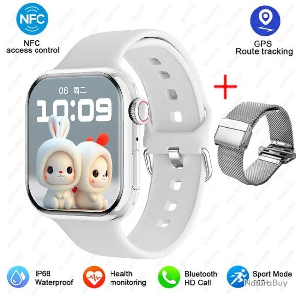 Montre Connectee Watch9 pour Android iOs SmartWatch9, Couleur: Blanc 2